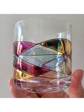 Cornet Barcelona Sagrada Handpainted Whiskey Glass With Multicolor Design